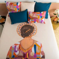 Housse De Couette Réversible Percale De Coton Rosangela -feuille Soldes Magasin housse de couette reversible percale de coton rosangela 2