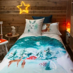 Housse De Couette Réversible Pur Coton Biologique Boréales -feuille Soldes Magasin housse de couette reversible pur coton biologique boreales 3