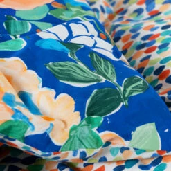 Housse De Couette Réversible Pur Coton Mijas Floral -feuille Soldes Magasin housse de couette reversible pur coton mijas floral 3