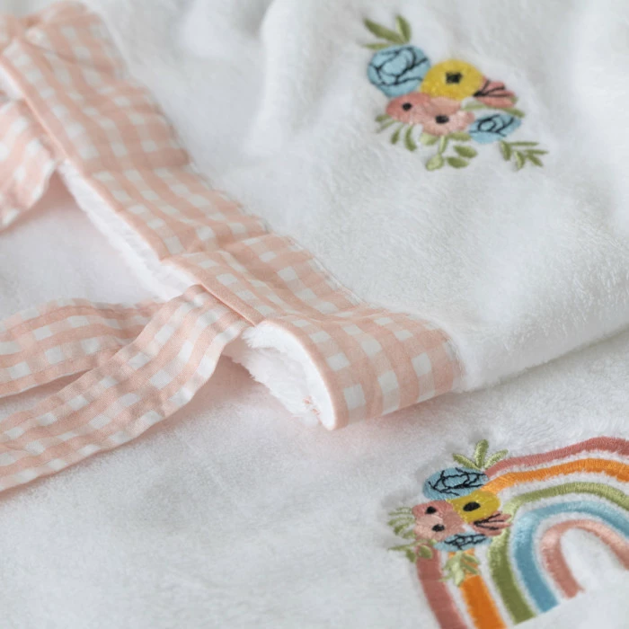 Plaid Polaire Et Sac Brodé Rêve D'or Blanc 3 Plaid Polaire Et Sac Brodé Rêve D'or Blanc – Image 3