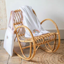 Plaid Polaire Et Sac Brodé Rêve D'or Blanc