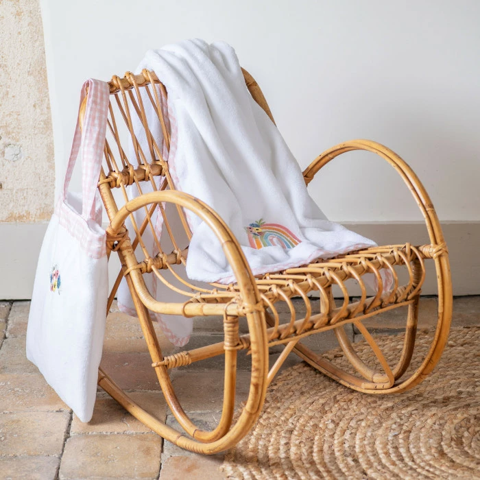 Plaid Polaire Et Sac Brodé Rêve D'or Blanc 1 Plaid Polaire Et Sac Brodé Rêve D'or Blanc