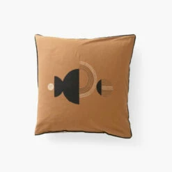 Taie D'oreiller Carré Lin Et Coton Lavé Eclipse