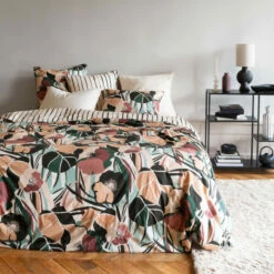 Taie D'oreiller Carré Percale De Coton Bio Gisèle -feuille Soldes Magasin taie d oreiller carre percale de coton bio gisele 4