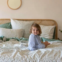 Taie D'oreiller Carré Percale De Coton Neo Thym Végétal -feuille Soldes Magasin taie d oreiller carre percale de coton neo thym vegetal 4