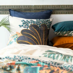 Taie D'oreiller Carré Percale De Coton Papyrus -feuille Soldes Magasin taie d oreiller carre percale de coton papyrus 3