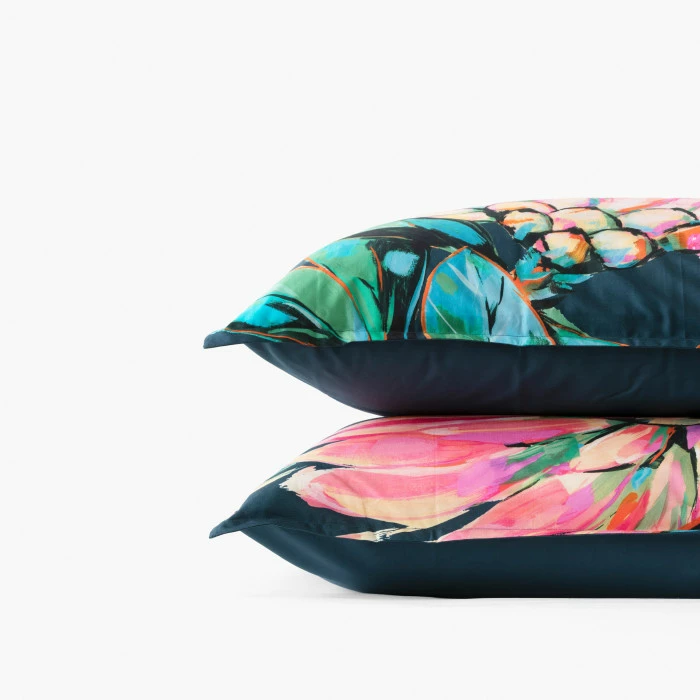 Taie D'oreiller Carré Percale De Coton Protea 4 Taie D'oreiller Carré Percale De Coton Protea – Image 4