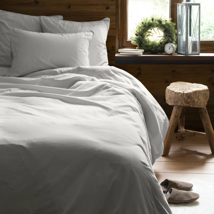 Taie D'oreiller Carrée En Pur Coton Lavé Biologique Souffle Nuage 2 Taie D'oreiller Carrée En Pur Coton Lavé Biologique Souffle Nuage – Image 2