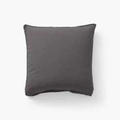 Taie D'oreiller Carrée Lin Et Coton Lavé Songe Charbon