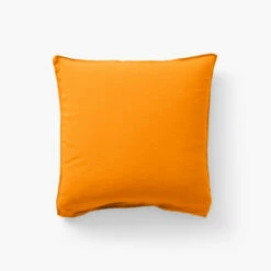 Taie D'oreiller Carrée Lin Lavé Songe Curcuma