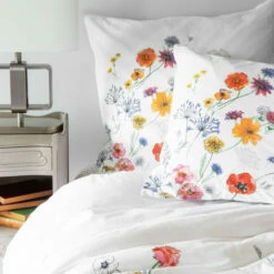 Taie D'oreiller Carrée Percale De Coton Eloges -feuille Soldes Magasin taie d oreiller carree percale de coton eloges 2