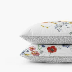 Taie D'oreiller Carrée Percale De Coton Eloges -feuille Soldes Magasin taie d oreiller carree percale de coton eloges 3