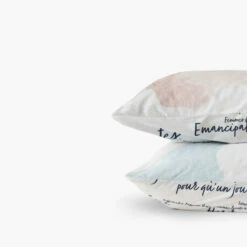 Taie D'oreiller Carrée Percale De Coton Simones -feuille Soldes Magasin taie d oreiller carree percale de coton simones 2