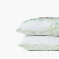 Taie D'oreiller Carrée Pur Coton Bio Safari -feuille Soldes Magasin taie d oreiller carree pur coton bio safari 2