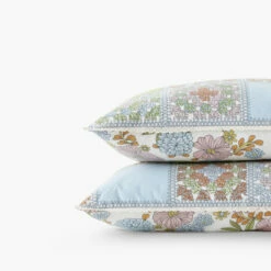 Taie D'oreiller Carrée Pur Coton Méli-Mélo -feuille Soldes Magasin taie d oreiller carree pur coton meli melo 2