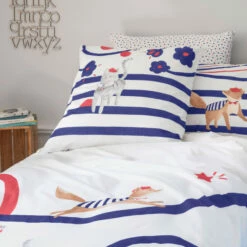 Taie D'oreiller Carrée Réversible Coton Biologique Ptitchic Chat -feuille Soldes Magasin taie d oreiller carree reversible coton biologique ptitchic chat 3