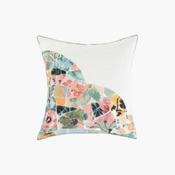 Taie D'oreiller Carrée Réversible Percale De Coton Azulejos