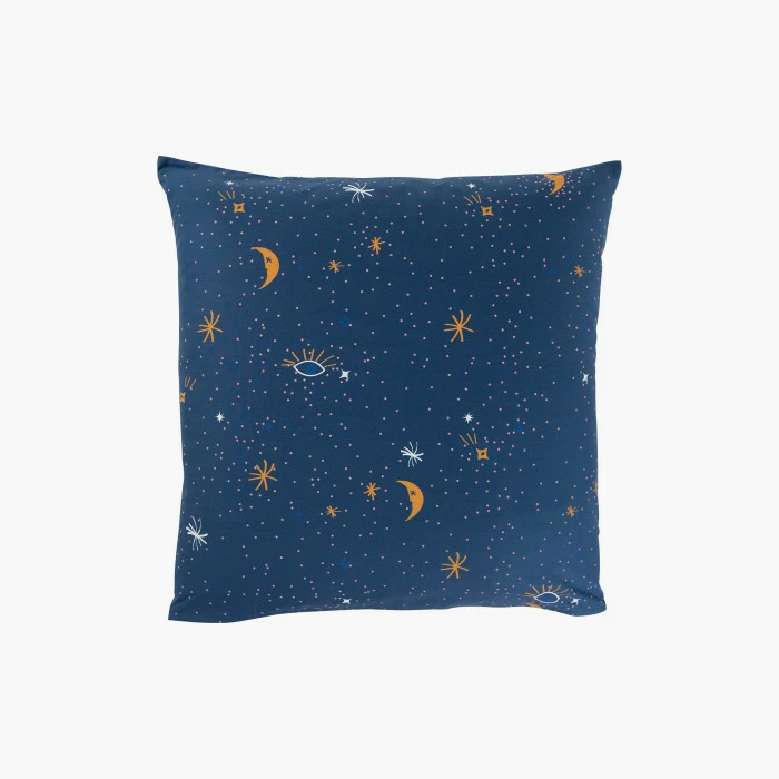 Taie D'oreiller Carrée Réversible Percale De Coton Célestes 2 Taie D'oreiller Carrée Réversible Percale De Coton Célestes – Image 2