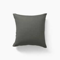 Taie D'oreiller Carrée Satin De Coton Lavé Bio Quartz Galet