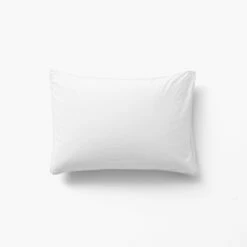 Taie D'oreiller Rectangulaire En Pur Coton Lavé Biologique Souffle Blanc