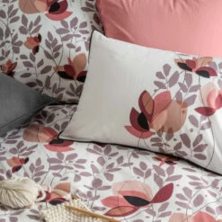 Taie D'oreiller Rectangulaire Percale De Coton Imprimée Floral Japonisant Okumi -feuille Soldes Magasin taie d oreiller rectangulaire percale de coton imprimee floral japonisant okumi 2