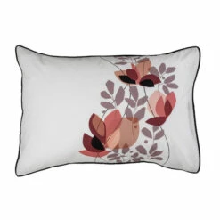 Taie D'oreiller Rectangulaire Percale De Coton Imprimée Floral Japonisant Okumi