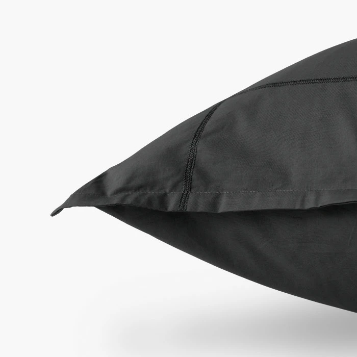 Taie D'oreiller Rectangulaire Percale De Coton Neo Anthracite 3 Taie D'oreiller Rectangulaire Percale De Coton Neo Anthracite – Image 3