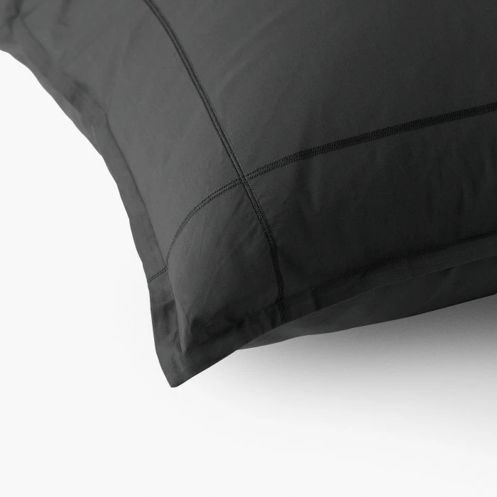 Taie D'oreiller Rectangulaire Percale De Coton Neo Anthracite 4 Taie D'oreiller Rectangulaire Percale De Coton Neo Anthracite – Image 4