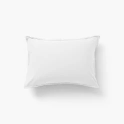 Taie D'oreiller Rectangulaire Percale De Coton Neo Blanc -feuille Soldes Magasin taie d oreiller rectangulaire percale de coton neo blanc 2