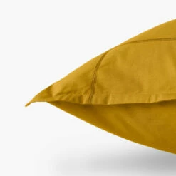 Taie D'oreiller Rectangulaire Percale De Coton Neo Curry -feuille Soldes Magasin taie d oreiller rectangulaire percale de coton neo curry 2