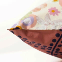 Taie D'oreiller Rectangulaire Percale De Coton Psyché -feuille Soldes Magasin taie d oreiller rectangulaire percale de coton psyche 2