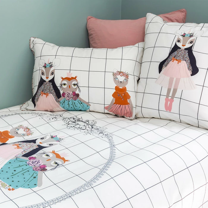 Taie D'oreiller Rectangulaire Pur Coton Biologique Imprimée Animaux Et Fleurs Romance 3 Taie D'oreiller Rectangulaire Pur Coton Biologique Imprimée Animaux Et Fleurs Romance – Image 3