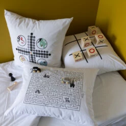 Taie D'oreiller Rectangulaire Pur Coton Jocamini -feuille Soldes Magasin taie d oreiller rectangulaire pur coton jocamini 3