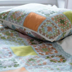 Taie D'oreiller Rectangulaire Pur Coton Méli-Mélo -feuille Soldes Magasin taie d oreiller rectangulaire pur coton meli melo 3