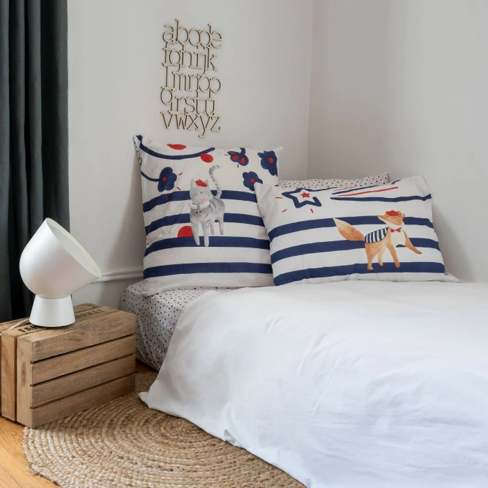 Taie D'oreiller Rectangulaire Réversible Coton Biologique Ptitchic Renard 2 Taie D'oreiller Rectangulaire Réversible Coton Biologique Ptitchic Renard – Image 2