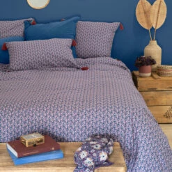 Taie D'oreiller Rectangulaire Réversible Coton Et Lin Bombay -feuille Soldes Magasin taie d oreiller rectangulaire reversible coton et lin bombay 2