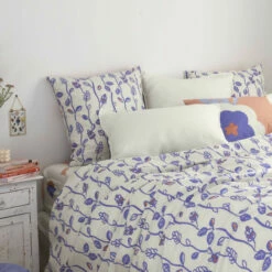 Taie D'oreiller Rectangulaire Réversible Pur Coton Twiggypop -feuille Soldes Magasin taie d oreiller rectangulaire reversible pur coton twiggypop 2