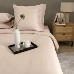 Taie D'oreiller Rectangulaire Satin De Coton Jacquard Pois Et Rayures Prestige Nacre -feuille Soldes Magasin taie d oreiller rectangulaire satin de coton jacquard pois et rayures prestige nacre 2