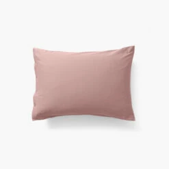 Taie D'oreiller Rectangulaire Satin De Coton Lavé Bio Quartz Blush